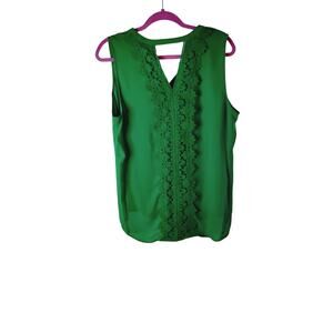 NWT Women's L DanielRainn Emerald Green V Neck Sleeveless Top St. Patrick's Day